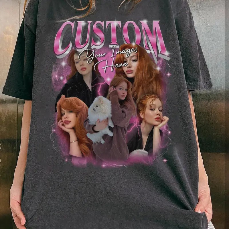 Custom Girl Friend Girlfriend Face Photo Vintage Your - Adult & Kids T-Shirts, Sweatshirts & Hoodies apparel design preview 1