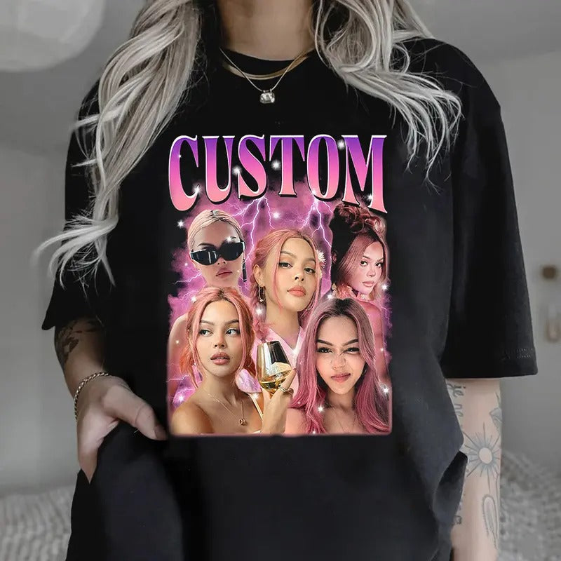 Custom Girl Friend Girlfriend Face Photo Vintage Your - Adult & Kids T-Shirts, Sweatshirts & Hoodies apparel design preview 1
