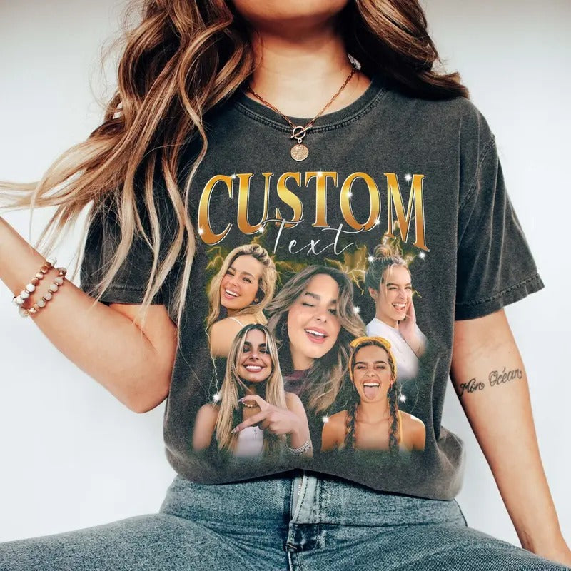 Custom Photo Vintage Washed Family Bootleg - Adult & Kids T-Shirts, Sweatshirts & Hoodies apparel design preview 1