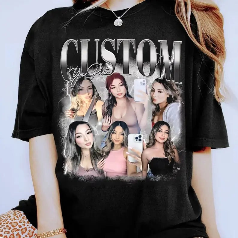 Custom Photos Girlfriend Vintage Family Bootleg - Adult & Kids T-Shirts, Sweatshirts & Hoodies apparel design preview 1