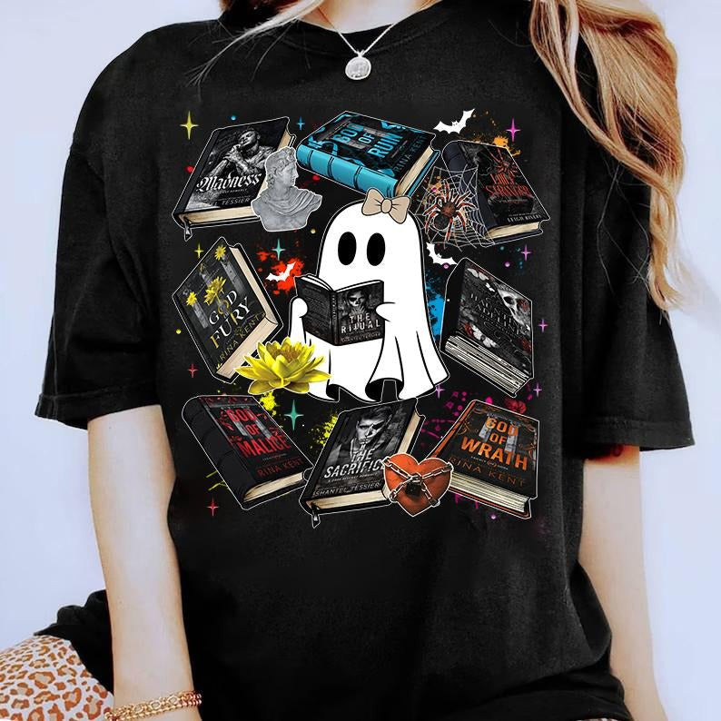 Custom Halloween Your Favorite Book Reading Bookmerch - Adult & Kids T-Shirts, Sweatshirts & Hoodies apparel design preview 1