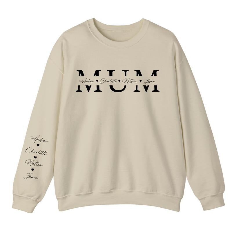 Custom Name Sleeve Chest Jumper Mum Monogram - Adult & Kids T-Shirts, Sweatshirts & Hoodies apparel design preview 1