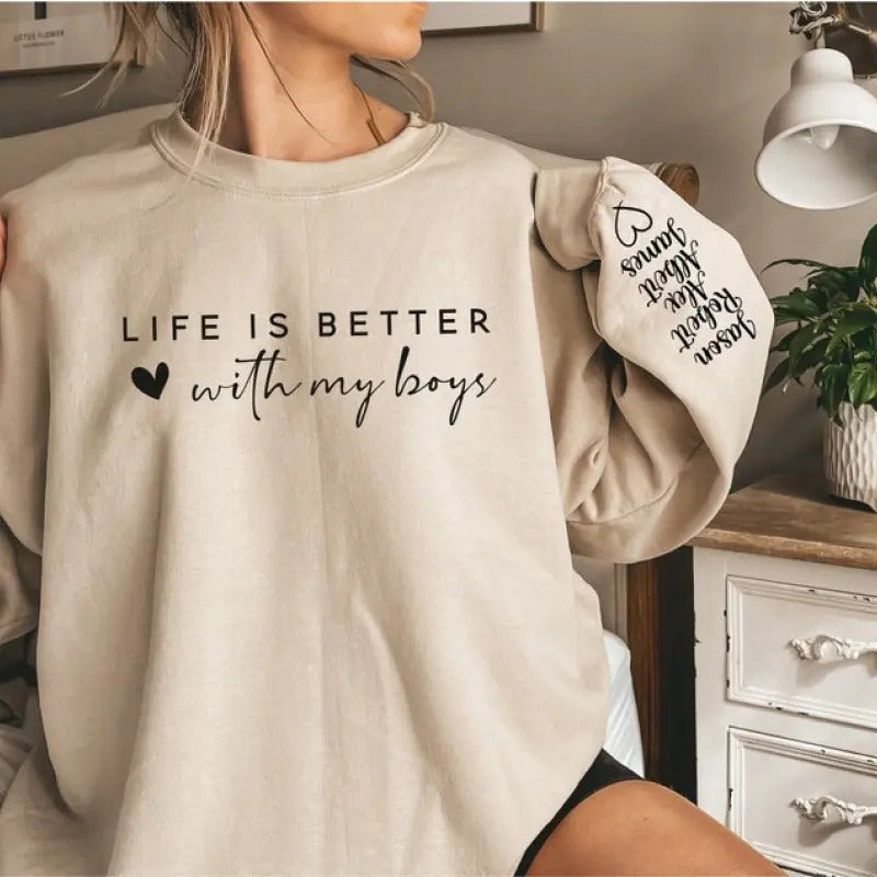 Custom Life Is Better My Mom - Adult & Kids T-Shirts, Sweatshirts & Hoodies apparel design preview 1