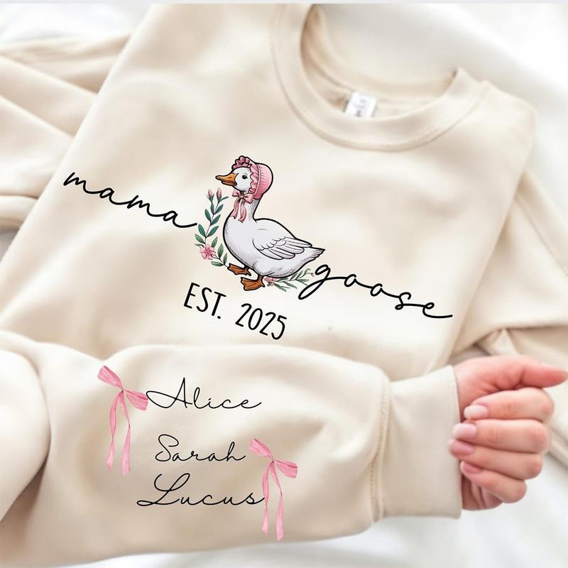 Custom Mama Goose Silly Vintage Happy Coquette Mom - Adult & Kids T-Shirts, Sweatshirts & Hoodies apparel design preview 1