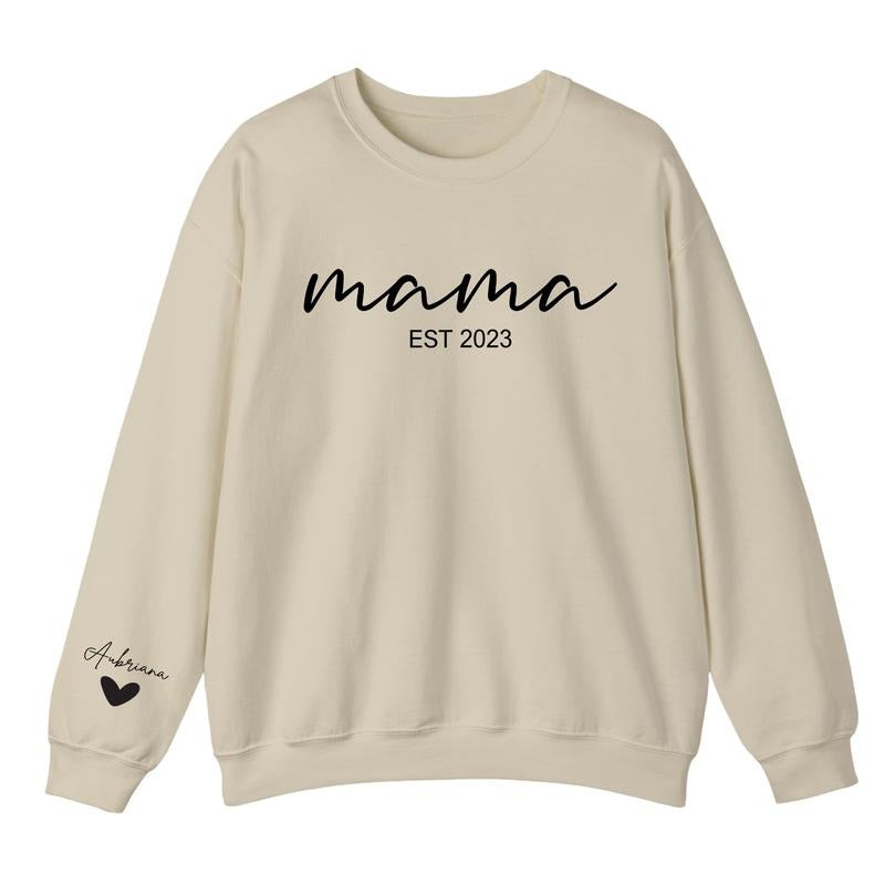 Custom Mama Name Sleeve Personalized Mom Est 2024 - Adult & Kids T-Shirts, Sweatshirts & Hoodies apparel design preview 1