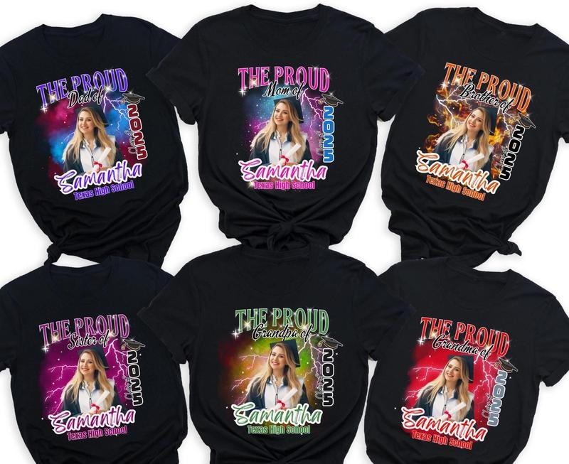 Custom Matching Graduation Family Class 2025 Photo - Adult & Kids T-Shirts, Sweatshirts & Hoodies apparel design preview 1