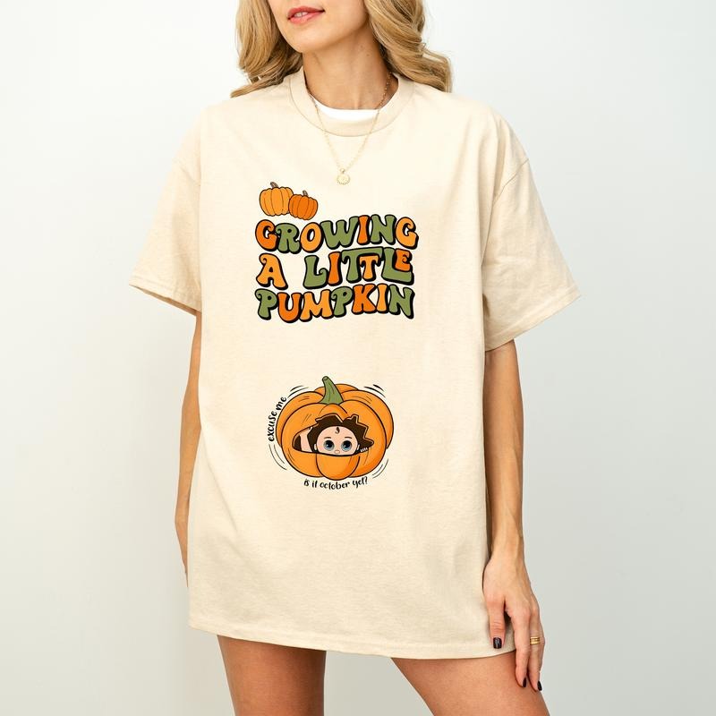 Custom Month Growing Little Pumpkin Halloween - Adult & Kids T-Shirts, Sweatshirts & Hoodies apparel design preview 1