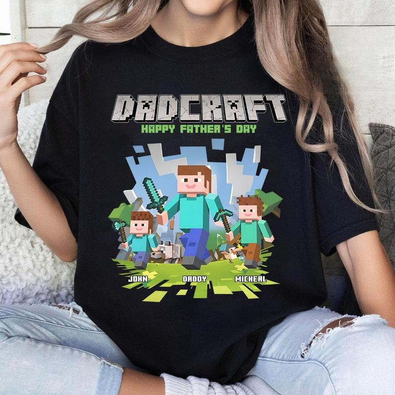 Custom Personalized DadCraft Happy Chicken Jockey - Adult & Kids T-Shirts, Sweatshirts & Hoodies apparel design preview 1