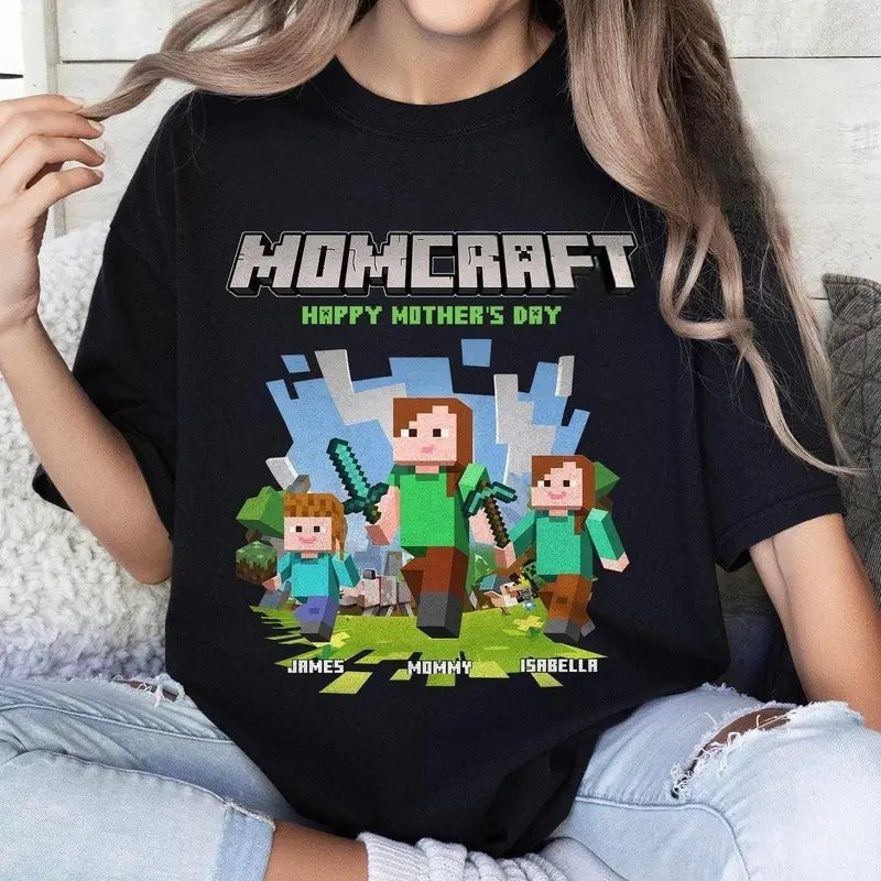 Custom Personalized MomCraft Happy Chicken Jockey - Adult & Kids T-Shirts, Sweatshirts & Hoodies apparel design preview 1