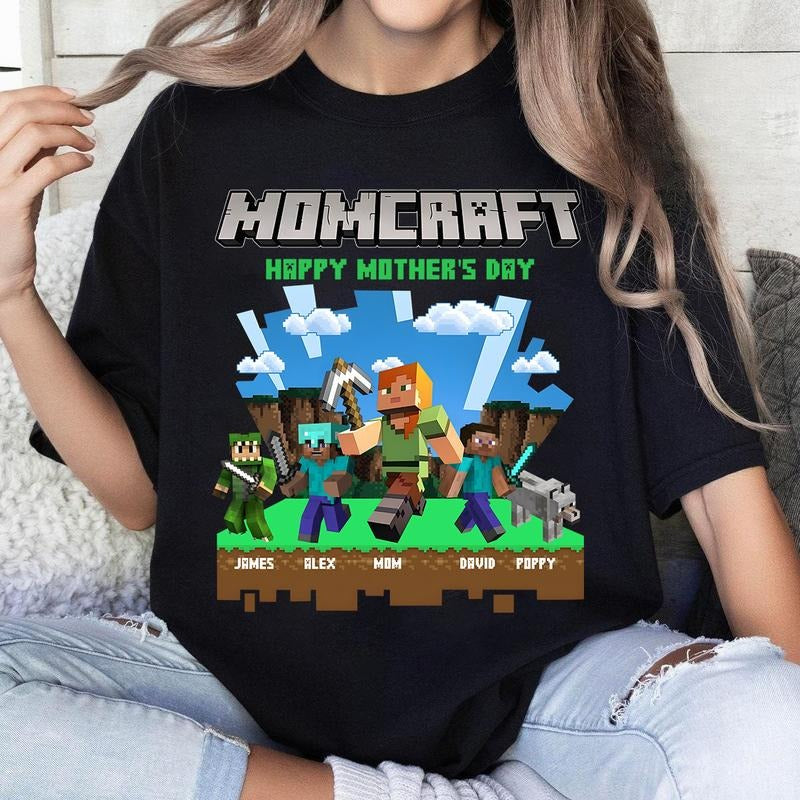 Custom Personalized MomCraft Happy Chicken Jockey - Adult & Kids T-Shirts, Sweatshirts & Hoodies apparel design preview 1