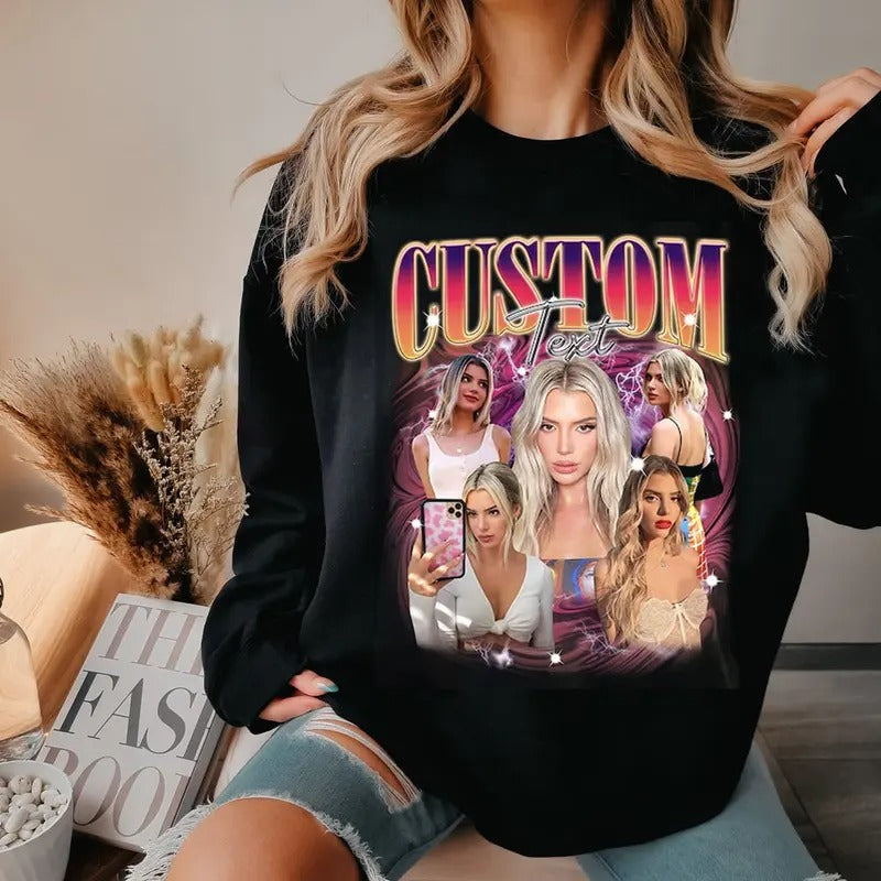 Custom Photo Bootleg Girlfriend 6 Face 90s Retro - Adult & Kids T-Shirts, Sweatshirts & Hoodies apparel design preview 1