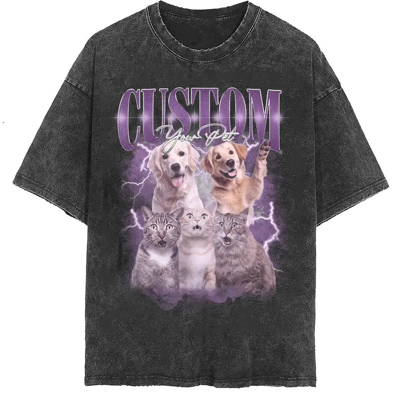 Custom Photo Dog Bootleg 90s Rap Pet Your Own Change - Adult & Kids T-Shirts, Sweatshirts & Hoodies apparel design preview 1