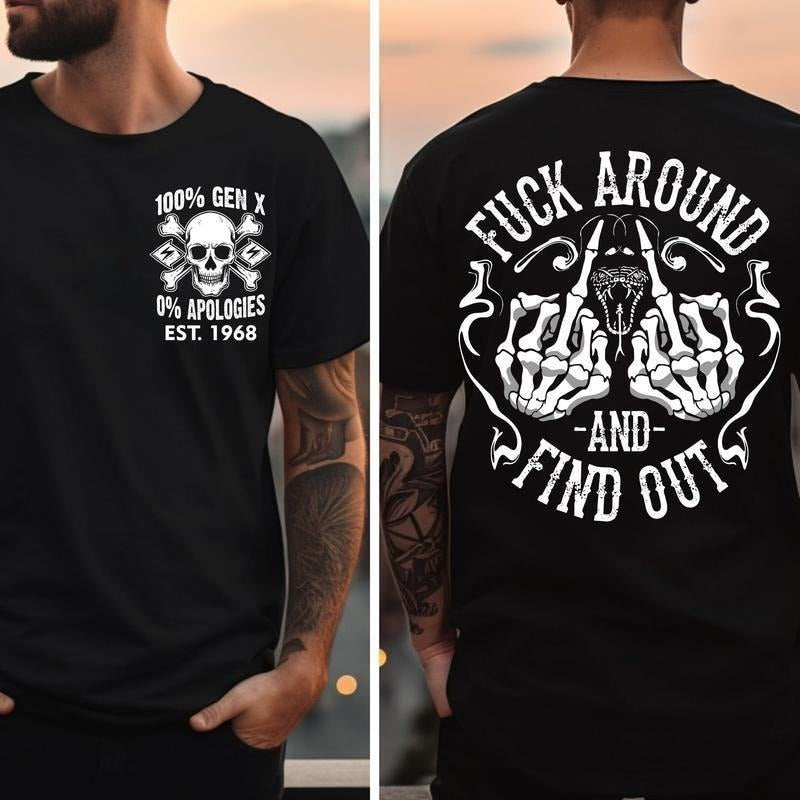 Custom Year Fuck Around Find Out Skeleton Heart - Adult & Kids T-Shirts, Sweatshirts & Hoodies apparel design preview 1