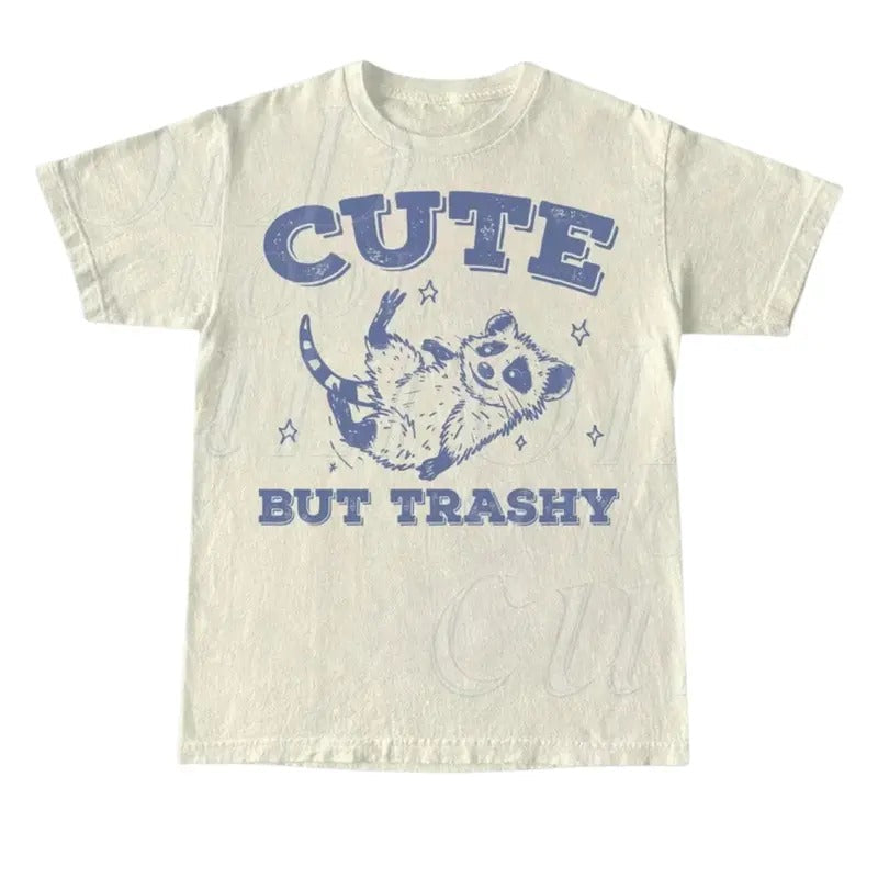 Cute But Trashy Vintage Retro 90s Possum Raccoon - Adult & Kids T-Shirts, Sweatshirts & Hoodies apparel design preview 1