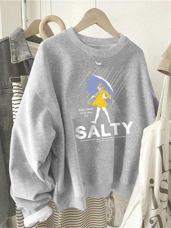 Cute Cartoon Girl Print Fleece Round Neck Fall Winter - Adult & Kids T-Shirts, Sweatshirts & Hoodies apparel design preview 1