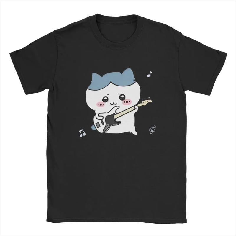 Cute Chiikawa Playing Guitar Funny Cotton Short - Adult & Kids T-Shirts, Sweatshirts & Hoodies apparel design preview 1