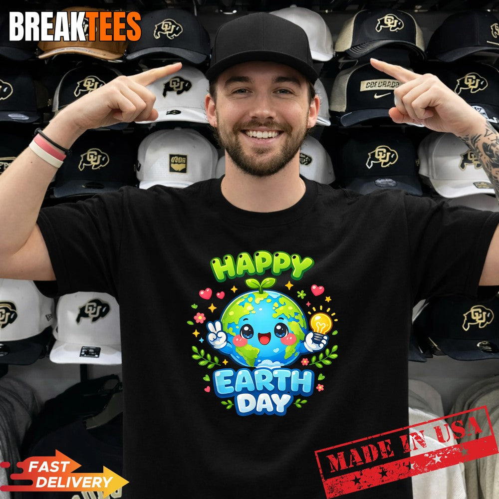 Cute Earth Planet Day 2026 - Adult & Kids T-Shirts, Sweatshirts & Hoodies apparel design preview 1