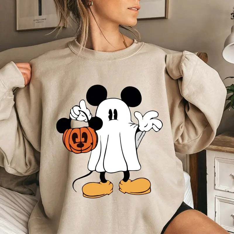Cute Ghost Face Halloween Character Vintage Spooky - Adult & Kids T-Shirts, Sweatshirts & Hoodies apparel design preview 1