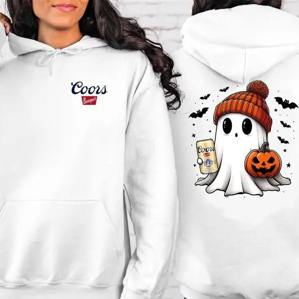 Cute Ghost Halloween Holliday Perfect Favorite Drink - Adult & Kids T-Shirts, Sweatshirts & Hoodies apparel design preview 1