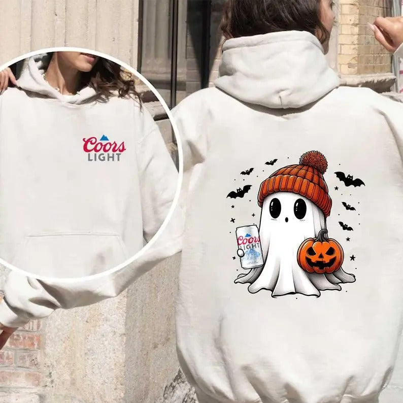 Cute Ghost Halloween Perfect Favorite Drink Beer - Adult & Kids T-Shirts, Sweatshirts & Hoodies apparel design preview 1