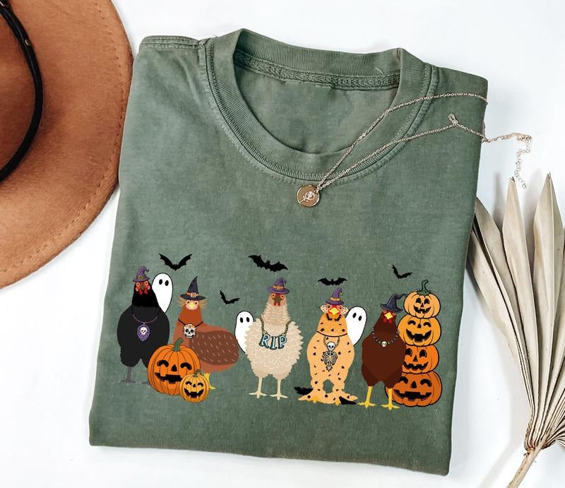 Cute Halloween Chicken Lover Farmer Mom Thanksgiving - Adult & Kids T-Shirts, Sweatshirts & Hoodies apparel design preview 1