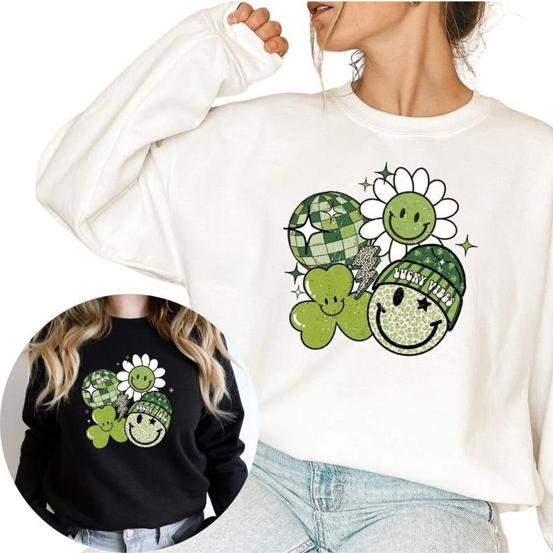 Cute Lucky Shamrock - Adult & Kids T-Shirts, Sweatshirts & Hoodies apparel design preview 1