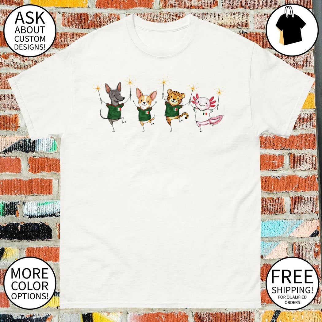Cute Mexico Fan Animals Soccer World Cup 2026 - Adult & Kids T-Shirts, Sweatshirts & Hoodies apparel design preview 1
