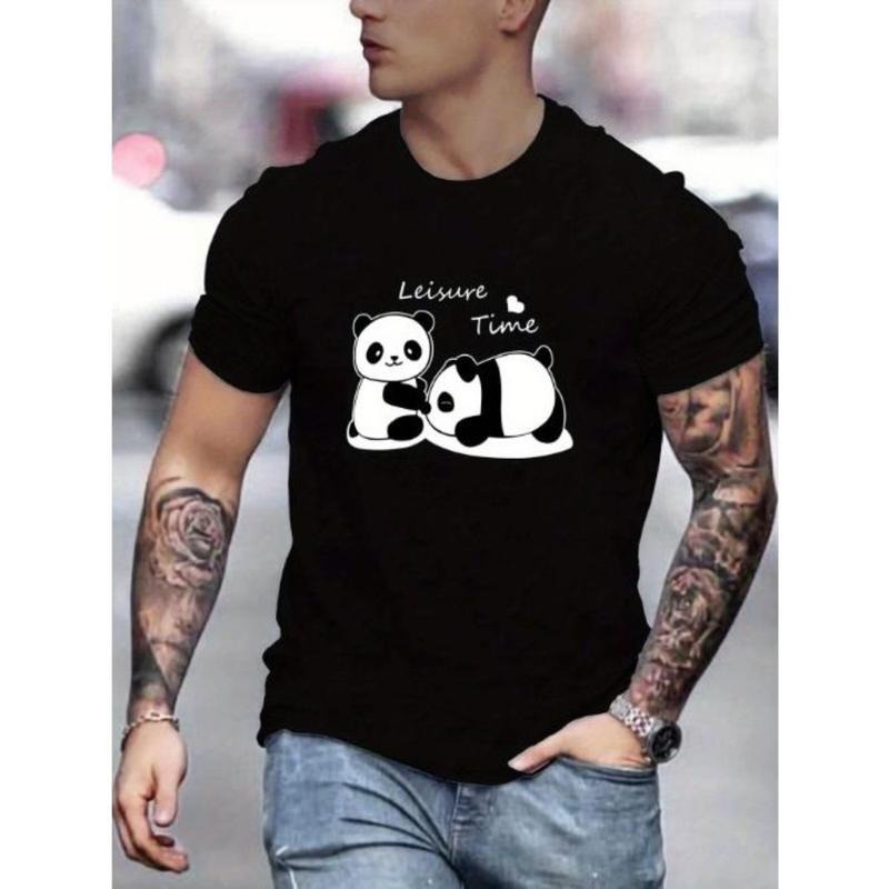 Cute Panda Print Creative Top Casual Short Sleeve - Adult & Kids T-Shirts, Sweatshirts & Hoodies apparel design preview 1