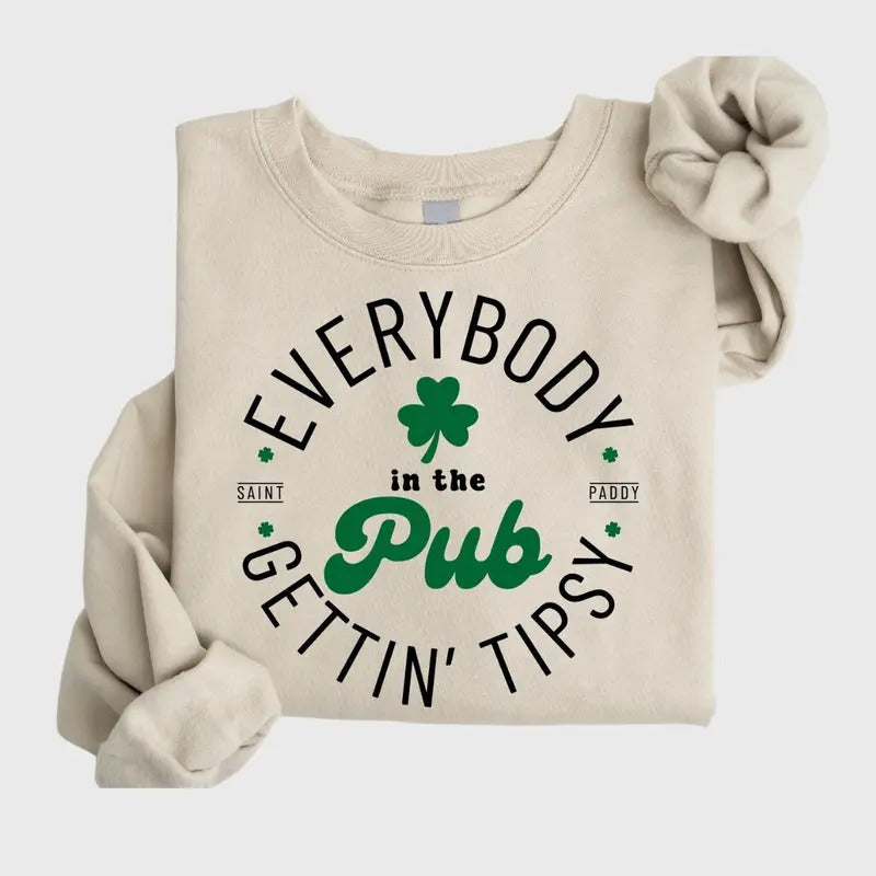 Cute St. Patrick'S Day Everybody Pub Gettin' Tipsy - Adult & Kids T-Shirts, Sweatshirts & Hoodies apparel design preview 1