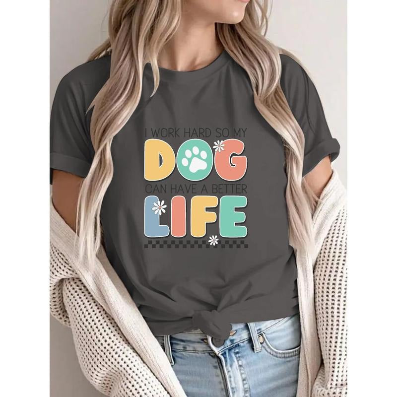 Cute Colorful Lettering Paw Print Dog Lovers - Adult & Kids T-Shirts, Sweatshirts & Hoodies apparel design preview 1