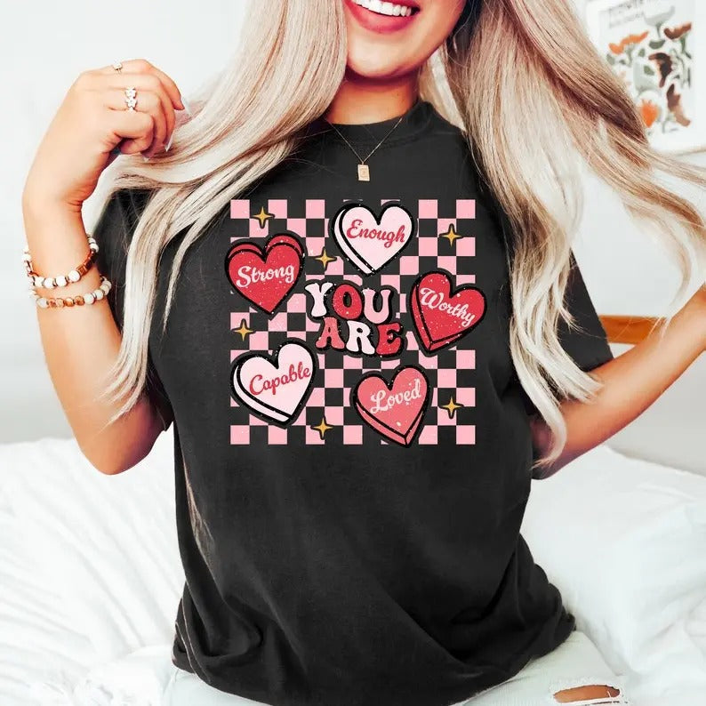 Cute Teacher Valentine Retro Heart Back School Love - Adult & Kids T-Shirts, Sweatshirts & Hoodies apparel design preview 1