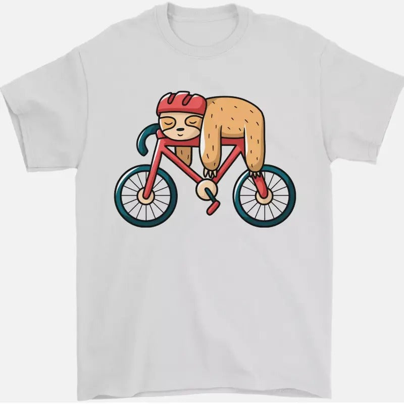 Cycling Sleeping Sloth Bicycle Cyclist 100% Cotton - Adult & Kids T-Shirts, Sweatshirts & Hoodies apparel design preview 1