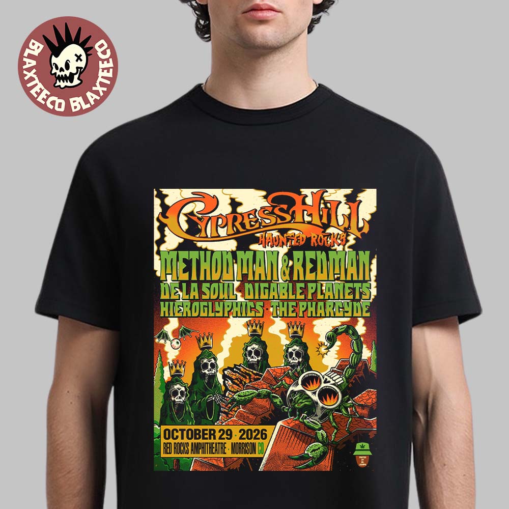 Cypress Hill Haunted Rocks 2026 At Red Amphitheatre - Adult & Kids T-Shirts, Sweatshirts & Hoodies apparel design preview 1