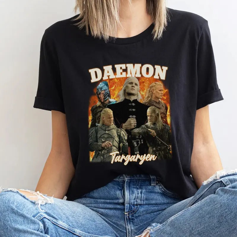 DAEMON TARGARYEN Retro TV House Dragon - Adult & Kids T-Shirts, Sweatshirts & Hoodies apparel design preview 1
