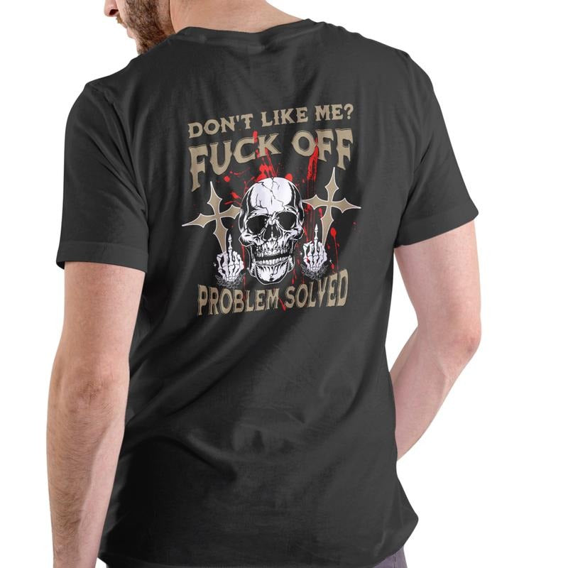 DON'T LIKE ME? PROBLEM SOLVED Cotton Skull - Adult & Kids T-Shirts, Sweatshirts & Hoodies apparel design preview 1