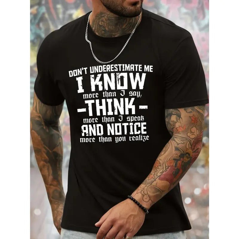 DON'T UNDERESTIMATE ME I KNOW MORE THAN SAY... Print - Adult & Kids T-Shirts, Sweatshirts & Hoodies apparel design preview 1