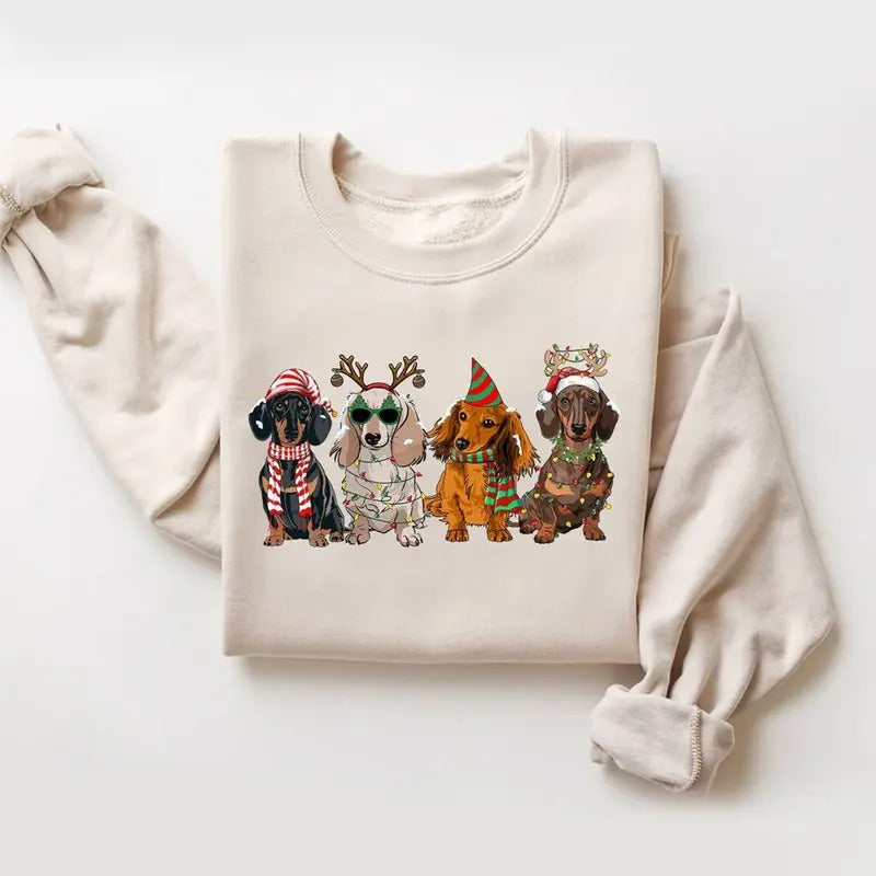 Dachshund Santa Dog Lover Wiener Sausage - Adult & Kids T-Shirts, Sweatshirts & Hoodies apparel design preview 1