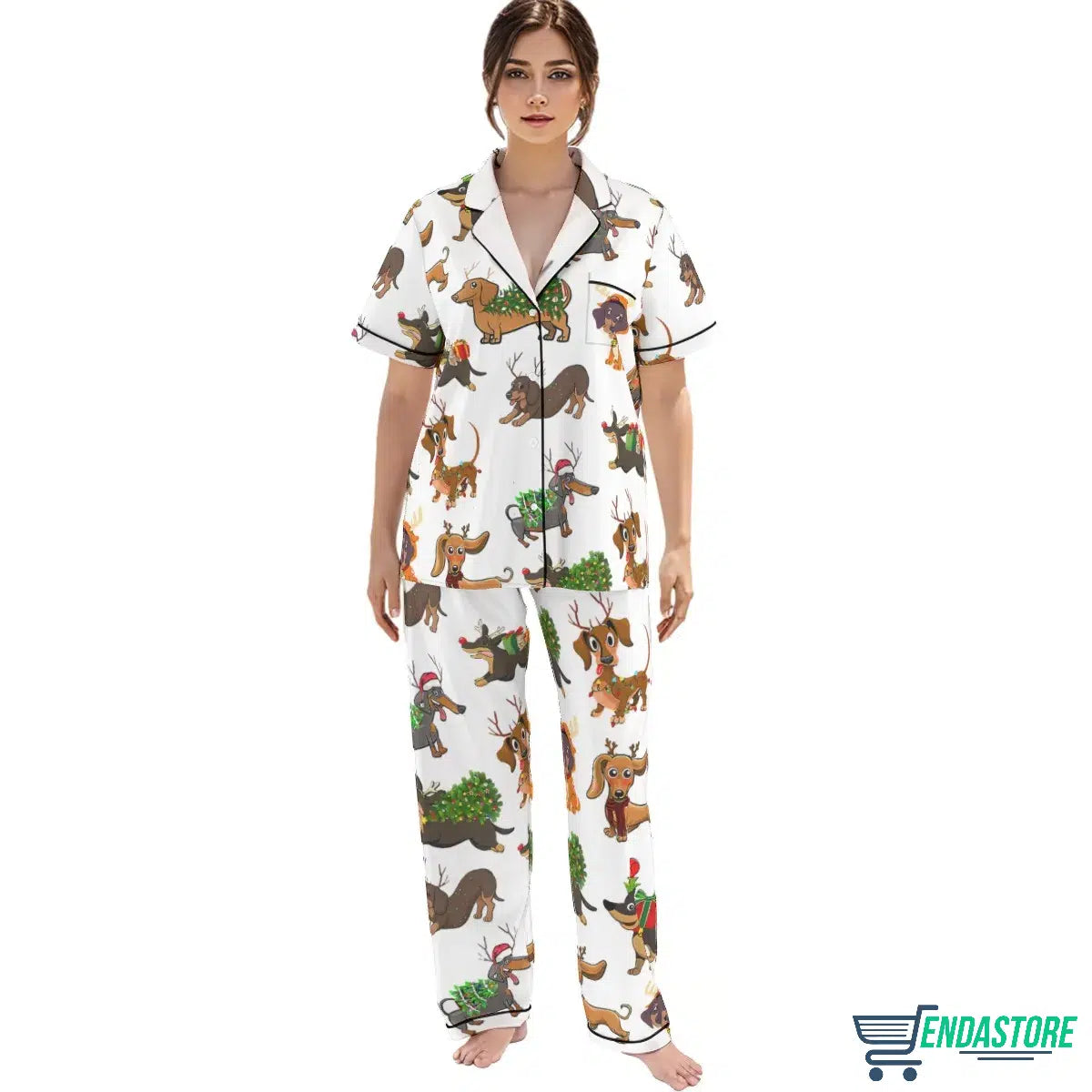 Dachshund Christmas Wiener Dog Pajama Set 3D Christmas Sweater - Holiday Gift product image 2