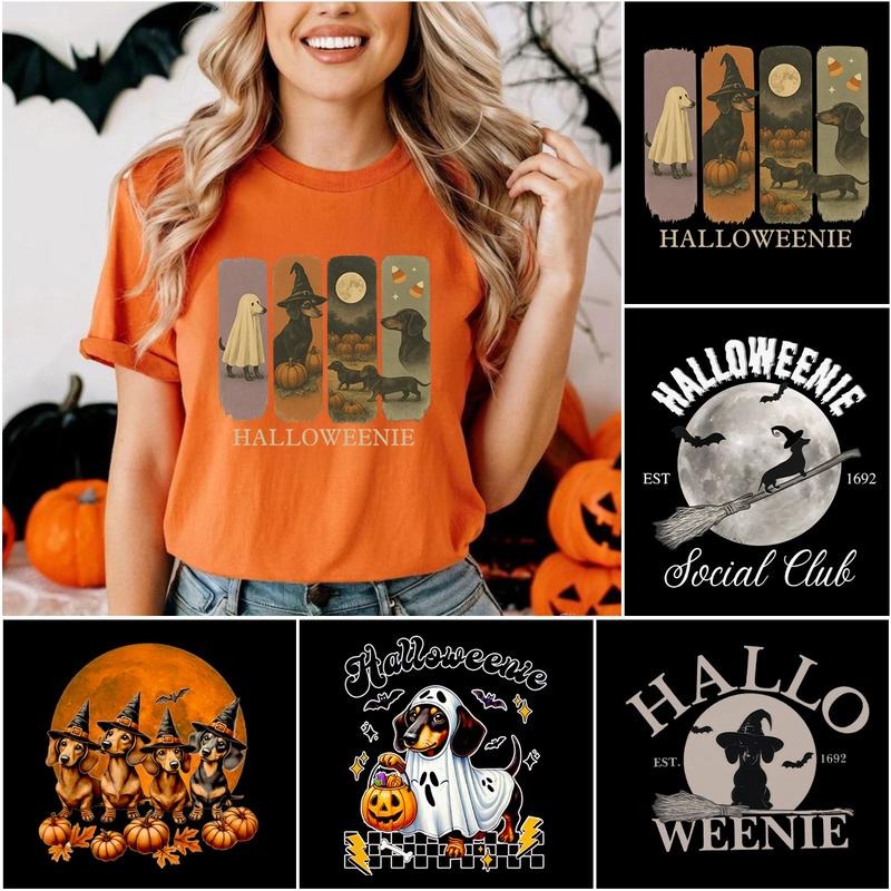 Dachshund Halloween Halloweenie Doxie Dog Mom Fall - Adult & Kids T-Shirts, Sweatshirts & Hoodies apparel design preview 1