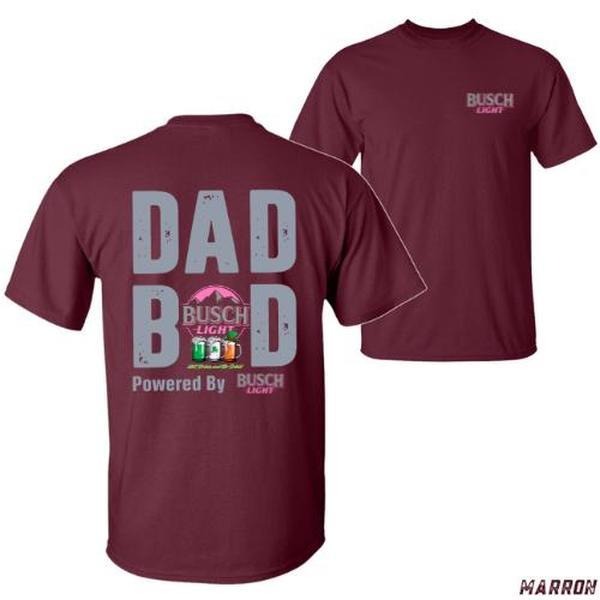 Dad Bod Funny Busch Light Beach Powered Beer Casual - Adult & Kids T-Shirts, Sweatshirts & Hoodies apparel design preview 1