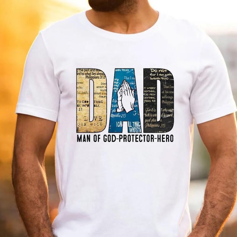 Dad Man God Protector Here Casual Crew Neck Short - Adult & Kids T-Shirts, Sweatshirts & Hoodies apparel design preview 1
