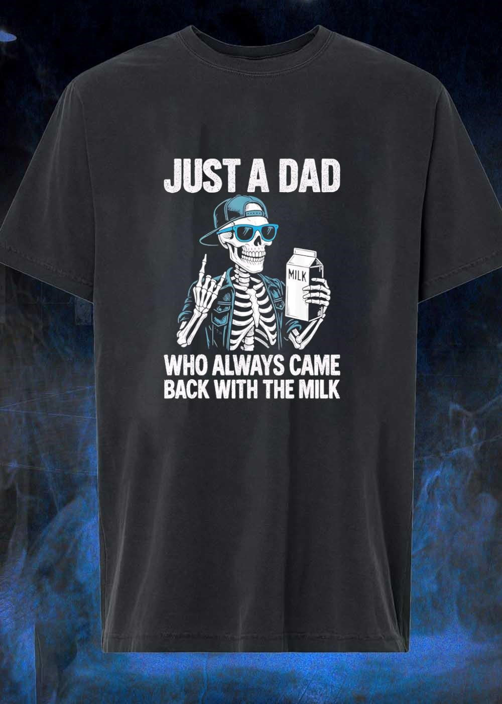 Dad Skeleton Making Rock Hand Sign Just a Who Always - Adult & Kids T-Shirts, Sweatshirts & Hoodies apparel design preview 1
