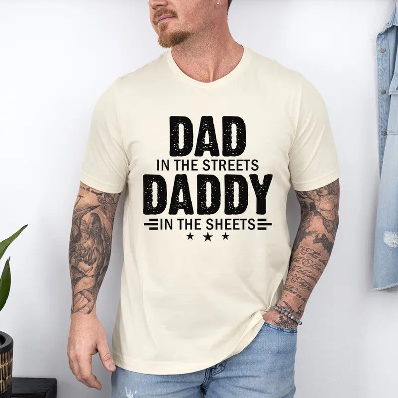 Dad Streets Daddy Sheets Humor Quotes Varsity Father - Adult & Kids T-Shirts, Sweatshirts & Hoodies apparel design preview 1