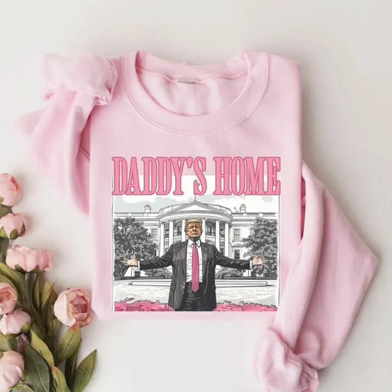 Daddys Home White House Trump 2025 Republican - Adult & Kids T-Shirts, Sweatshirts & Hoodies apparel design preview 1