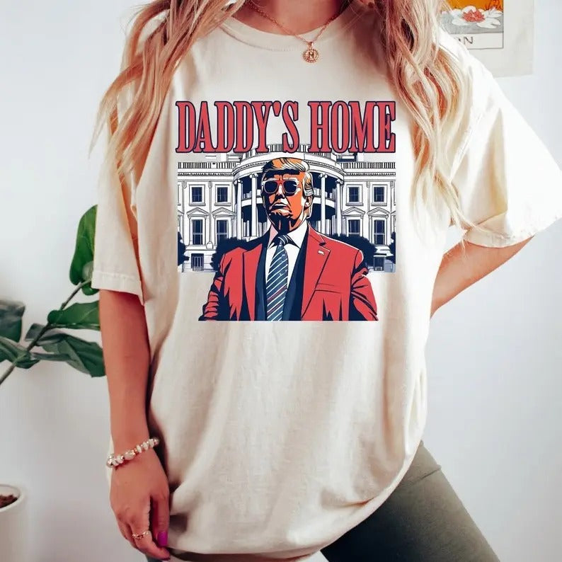 "Daddys Home White House Trumm 2024 Get Losers 4th - Adult & Kids T-Shirts, Sweatshirts & Hoodies apparel design preview 1
