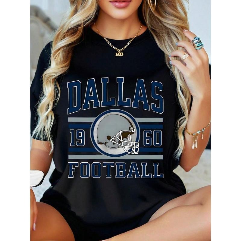 Dallas 1960 Football Pattern Crew Neck Casual Round - Adult & Kids T-Shirts, Sweatshirts & Hoodies apparel design preview 1