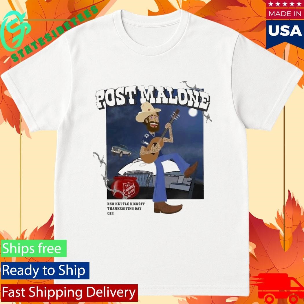 Dallas Cowboys Post Malone Red Kettle Kickoff - Adult & Kids T-Shirts, Sweatshirts & Hoodies apparel design preview 1