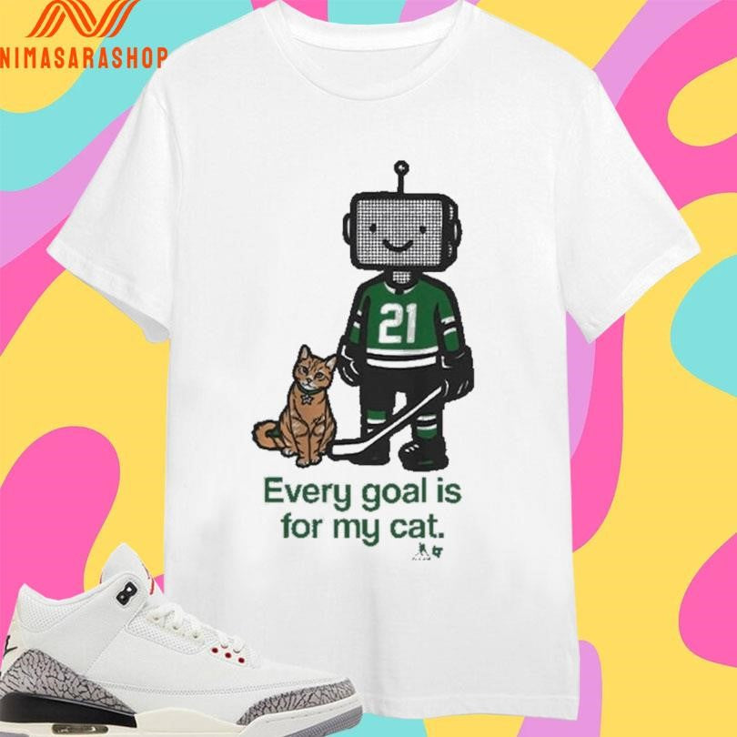 Dallas Stars Jason Robertson Every Goal Is For My Cat - Adult & Kids T-Shirts, Sweatshirts & Hoodies apparel design preview 1