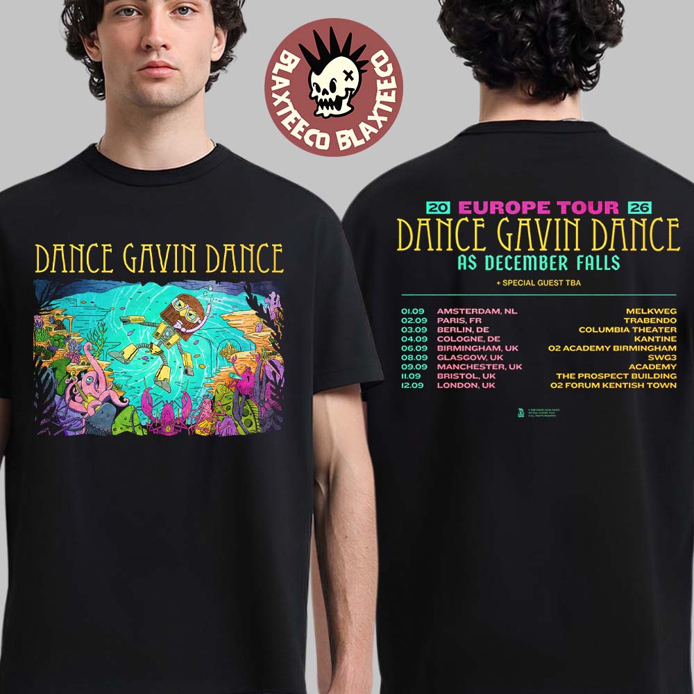 Dance Gavin As December Falls 2026 UK And EU Tour - Adult & Kids T-Shirts, Sweatshirts & Hoodies apparel design preview 1