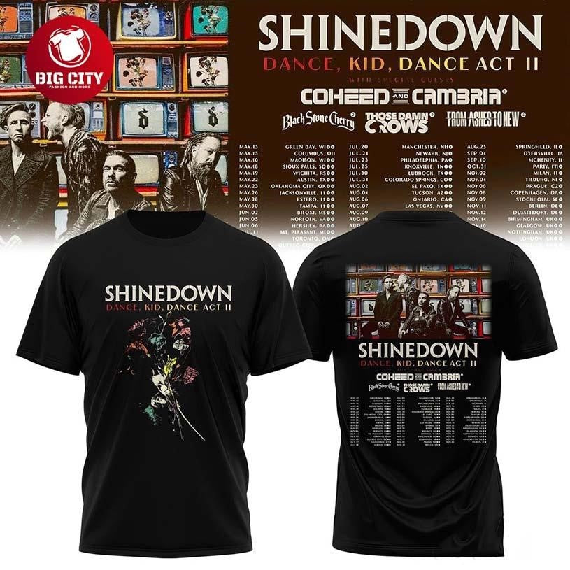 Dance, Kid, Act II World Tour Shinedown 2026 S3 Two - Adult & Kids T-Shirts, Sweatshirts & Hoodies apparel design preview 1